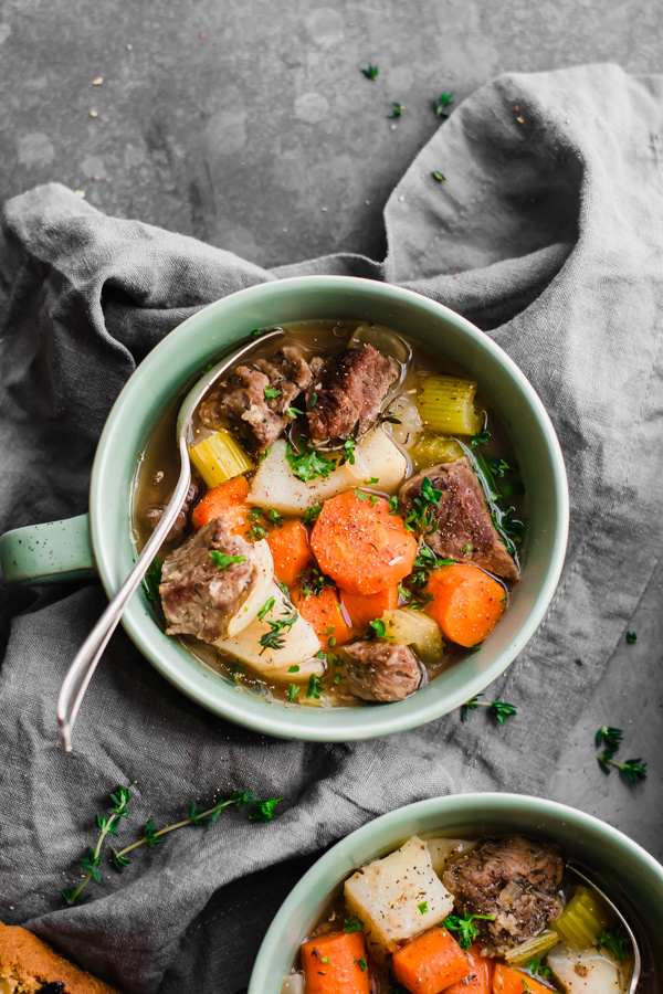 Irish stew in bowls.
