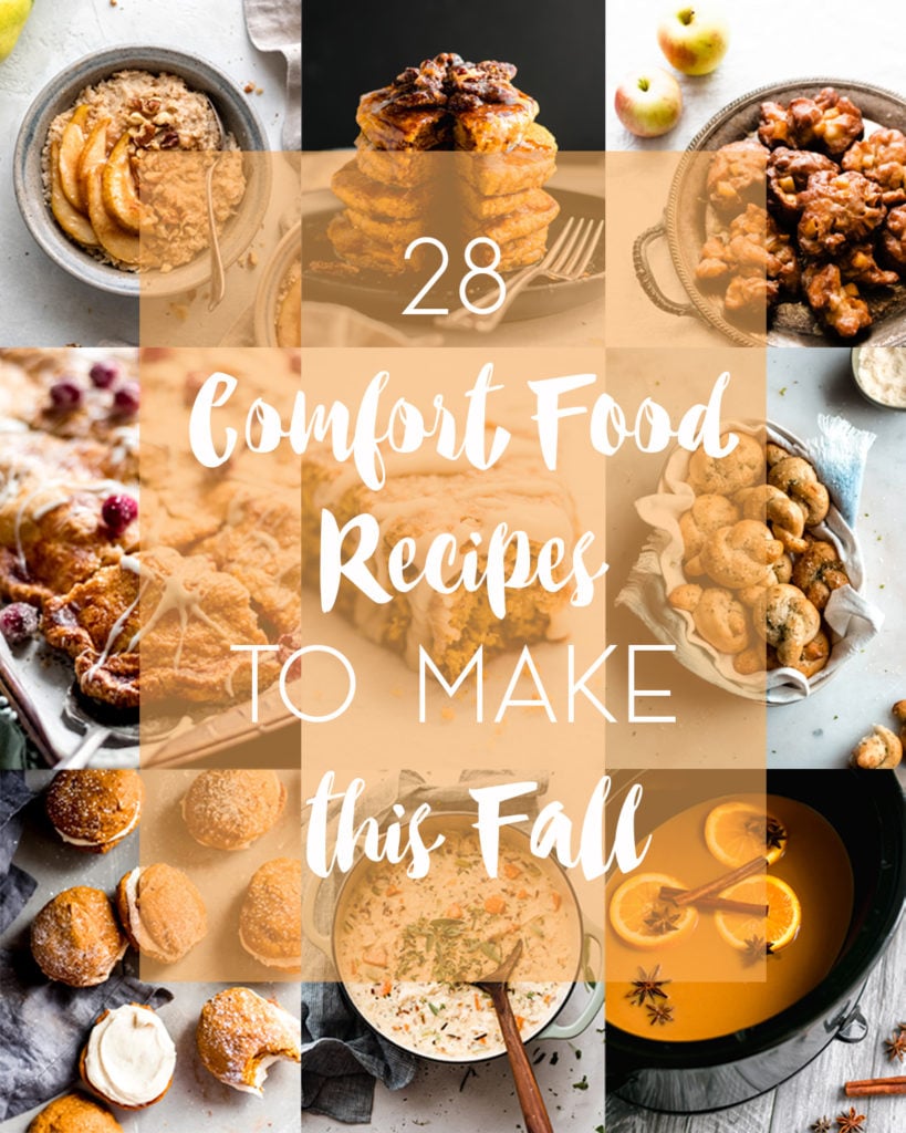 Comfort Food Recipes to Make this Fall - Everyone knows that fall is the coziest season - and that fall comfort food is the best kind of comfort food. I've rounded up 28 of my favorite fall comfort food recipes to help you celebrate the season! I've got you covered with options for breakfast, dinner, dessert, and snacks. #fallrecipes #easyrecipe #comfortfood #pumpkin #pumpkinrecipes #fallrecipes #fallfood #souprecipeseasy #glutenfreerecipes #pancakes #bluebowlrecipes | bluebowlrecipes.com