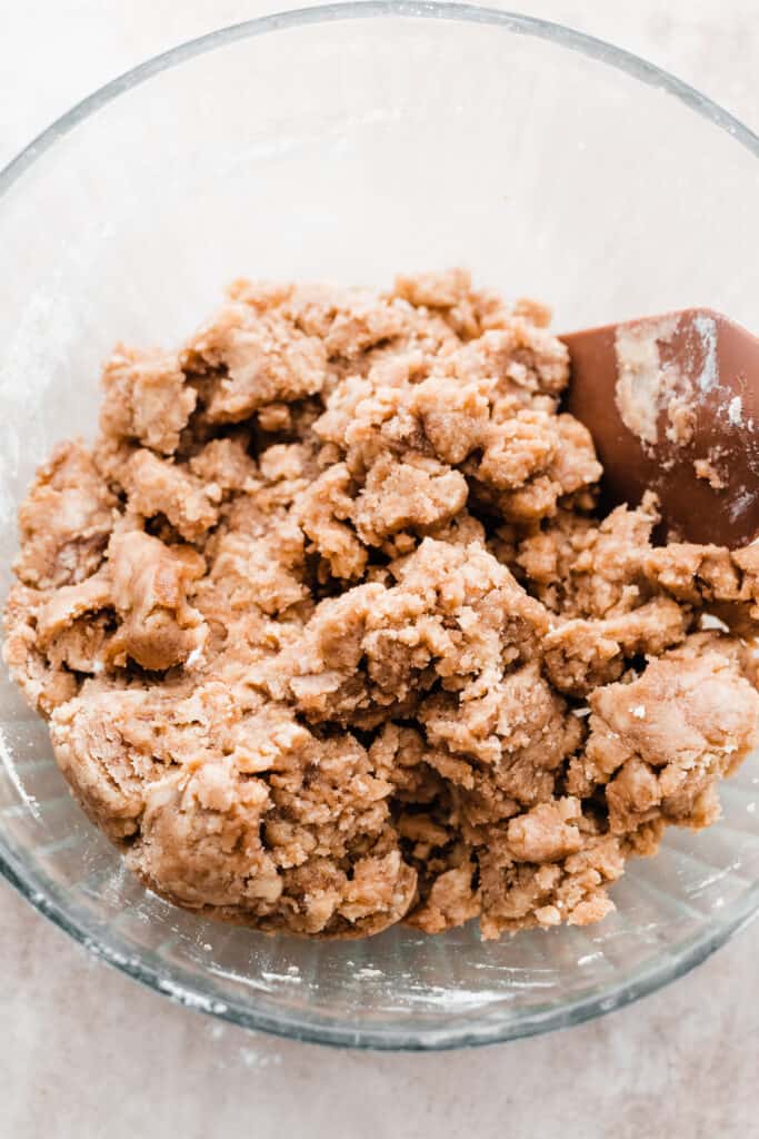 A bowl of the crumb topping mixture.