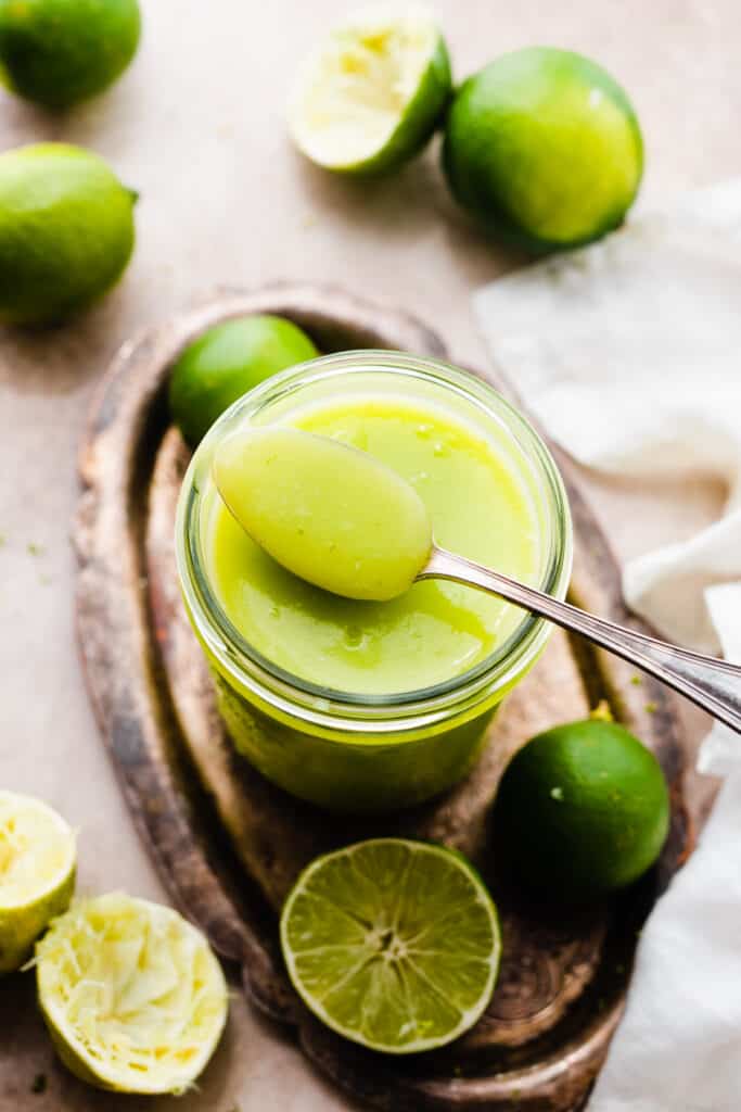 A jar of lime curd.
