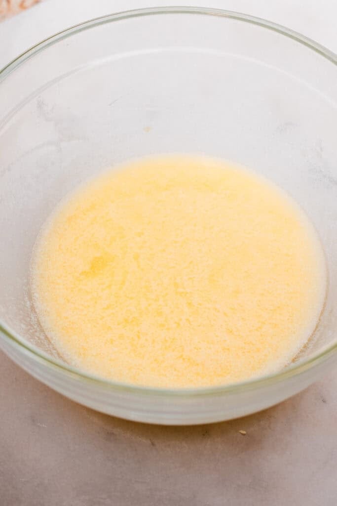 A bowl of melted butter.